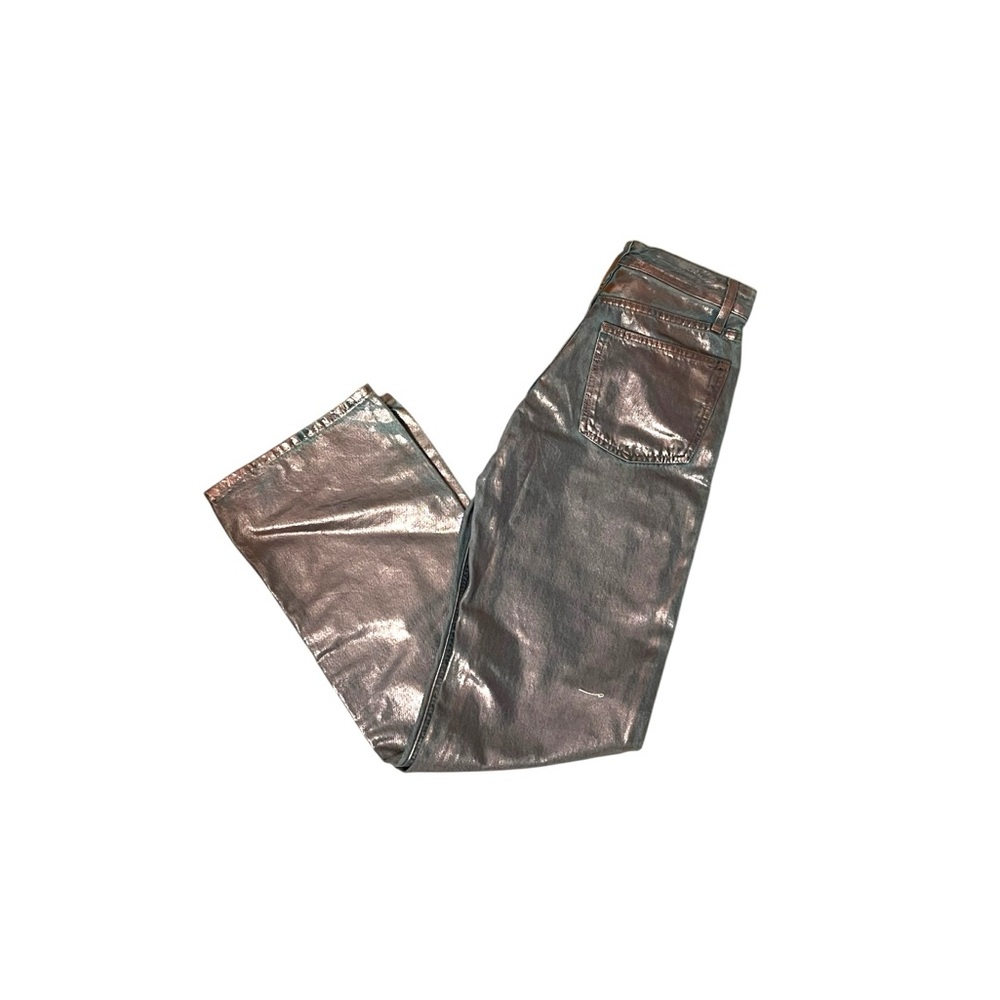 NWT! Purple Metallic Painted ZARA Wide Leg Jeans